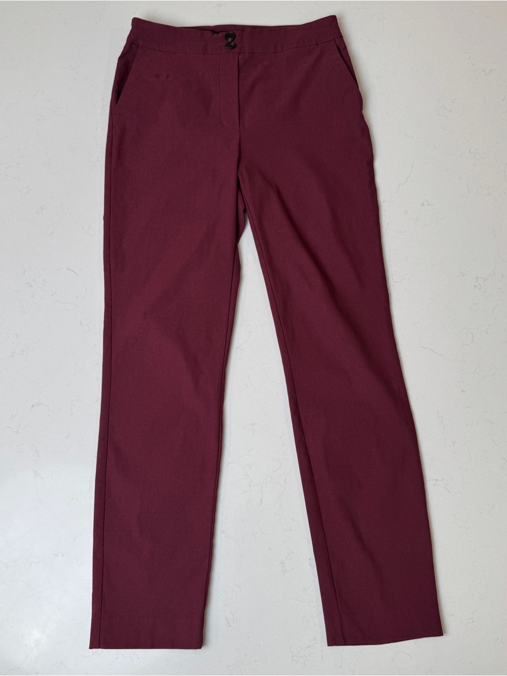 Reitmans Straight-Leg Dress Pants in Deep Wine